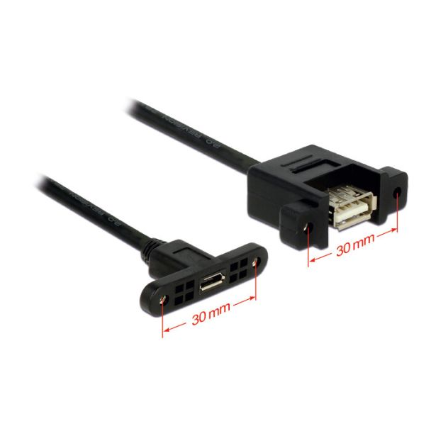 DeLOCK 1m, USB2.0 Micro-B/USB2.0-A cavo USB USB A Micro-USB B Nero