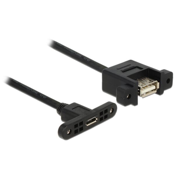 DeLOCK 1m, USB2.0 Micro-B/USB2.0-A cavo USB USB A Micro-USB B Nero
