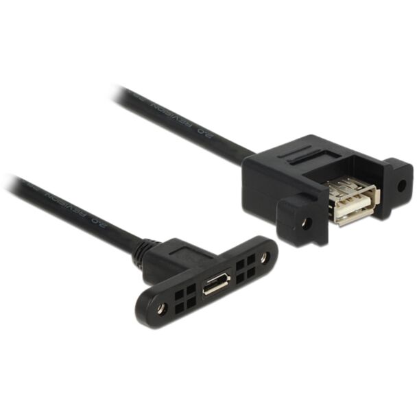 DeLOCK USB 2.0 Micro-B/A, 0.25m cavo USB 0,25 m Micro-USB B USB A Nero