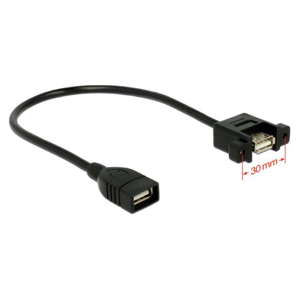 DeLOCK 0.25m 2xUSB2.0-A cavo USB USB 2.0 0,25 m USB A Nero
