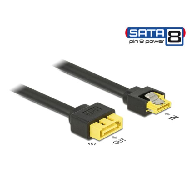 DeLOCK 0.3m, SATA/SATA 8p cavo SATA 0,3 m Nero, Giallo