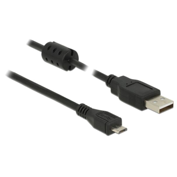 DeLOCK 2m, USB 2.0-A/USB 2.0 Micro-B cavo USB USB A Micro-USB B Nero