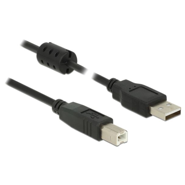 DeLOCK 1m, USB 2.0-A/USB 2.0-B cavo USB USB A USB B Nero