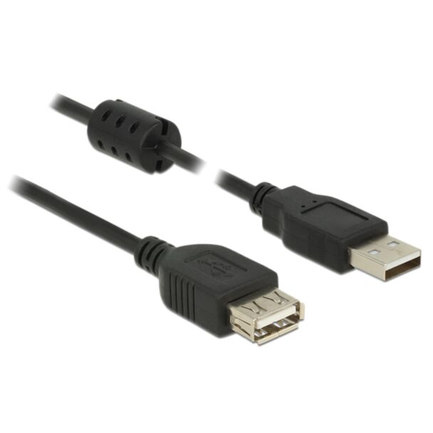 DeLOCK 5m, 2xUSB 2.0-A cavo USB USB 2.0 USB A Nero