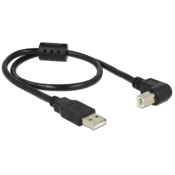 DeLOCK 0.5m, USB 2.0-A / USB 2.0-B cavo USB 0,5 m USB A USB B Nero