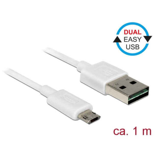 DeLOCK 84807 cavo USB USB 2.0 1 m USB A Micro-USB B Bianco