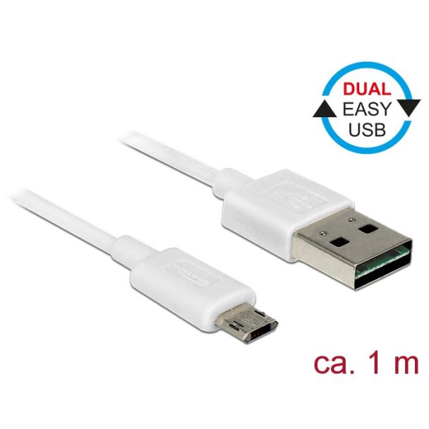 DeLOCK 84807 USB cable USB 2.0 1 m USB A Micro-USB B White