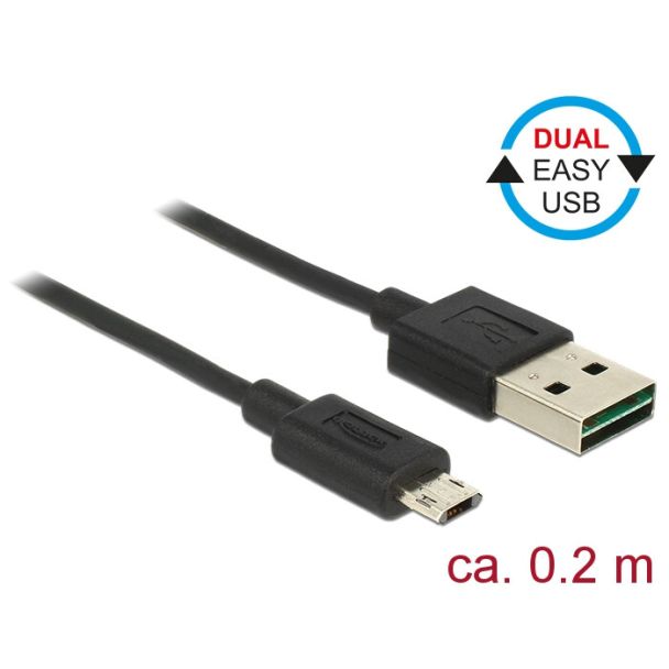 DeLOCK 84804 USB cable USB 2.0 0.2 m USB A Micro-USB B Black