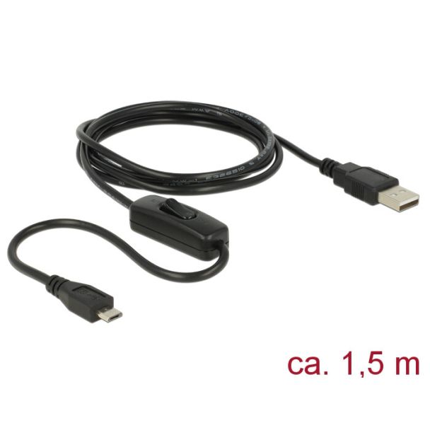 DeLOCK 84803 USB cable USB 2.0 1.5 m USB A Micro-USB B Black
