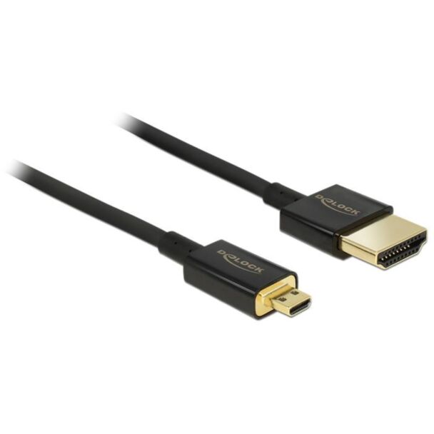 DeLOCK HDMI-A/HDMI Micro-D, 4.5 m cavo HDMI 4,5 m HDMI tipo A (Standard) HDMI tipo D (Micro) Nero