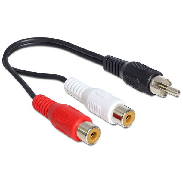 DeLOCK 84493 audio cable 0.2 m RCA 2 x RCA Black