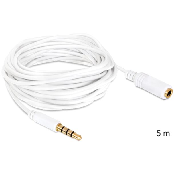 DeLOCK 3.5mm 5m cavo audio Bianco