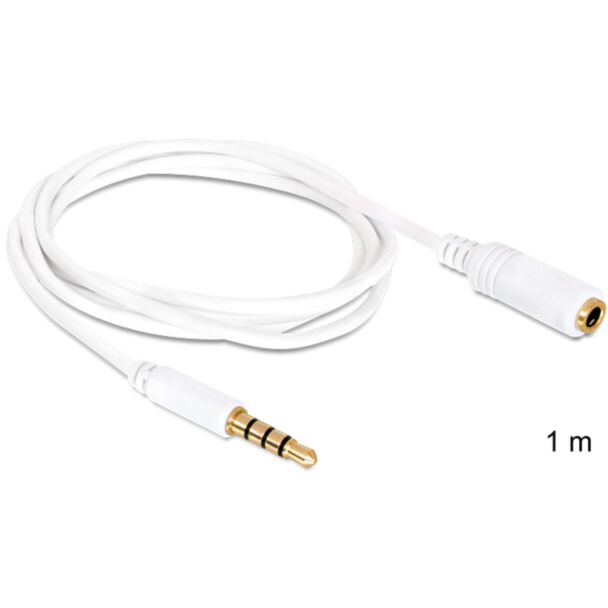 DeLOCK 3.5mm 1m cavo audio Bianco
