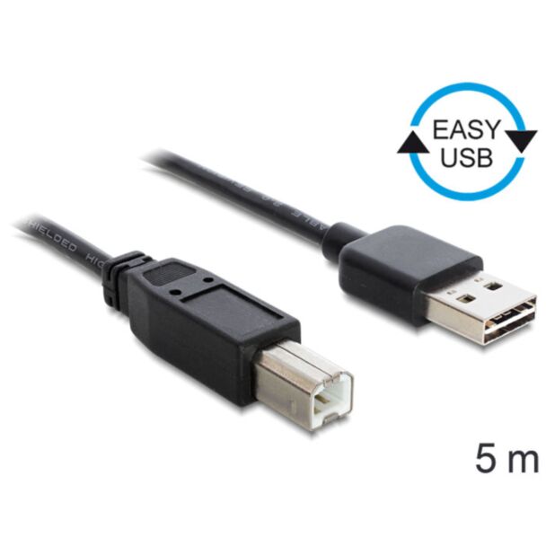 DeLOCK 85553 cavo USB USB 2.0 5 m USB A USB B Nero