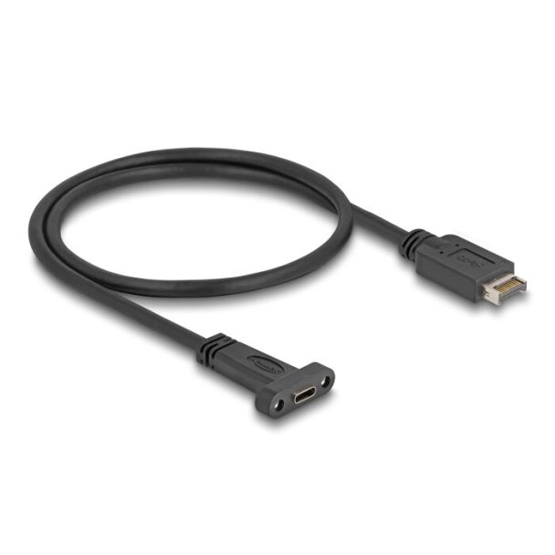 DeLOCK USB 10 Gbps Cable USB Type-E Key A 20 pin male to USB Type-C female panel-mount 50 cm