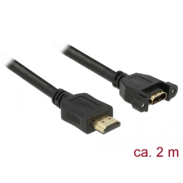 DeLOCK 85464 cavo HDMI 2 m HDMI tipo A (Standard) Nero