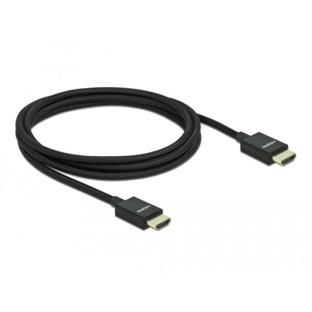 DeLOCK Coassiale Cavo HDMI ad alta velocità 48 Gbps 8K 60 Hz nero 2 m