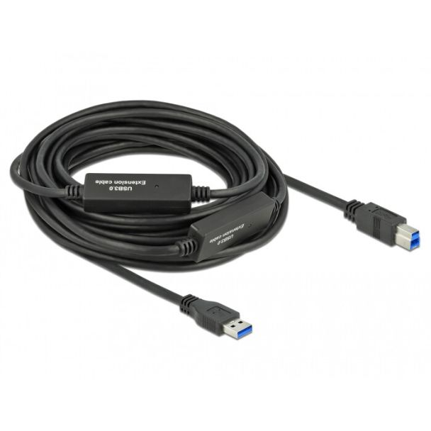 DeLOCK 85380 USB cable USB 3.2 Gen 1 (3.1 Gen 1) 10 m USB A USB B Black