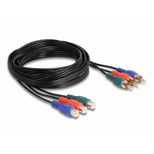 DeLOCK Cavo di prolunga RCA RGB da 3 x maschio a 3 x femmina da 3 m