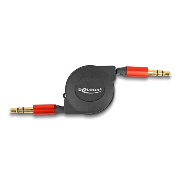 DeLOCK Cavo audio retrattile jack stereo da 3,5 mm a 3 pin maschio-maschio da 90 cm