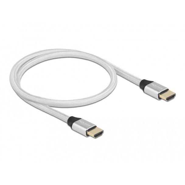 DeLOCK Cavo HDMI ad altissima velocità 48 Gbps 8K 60 Hz da argento 0,5 m certificato