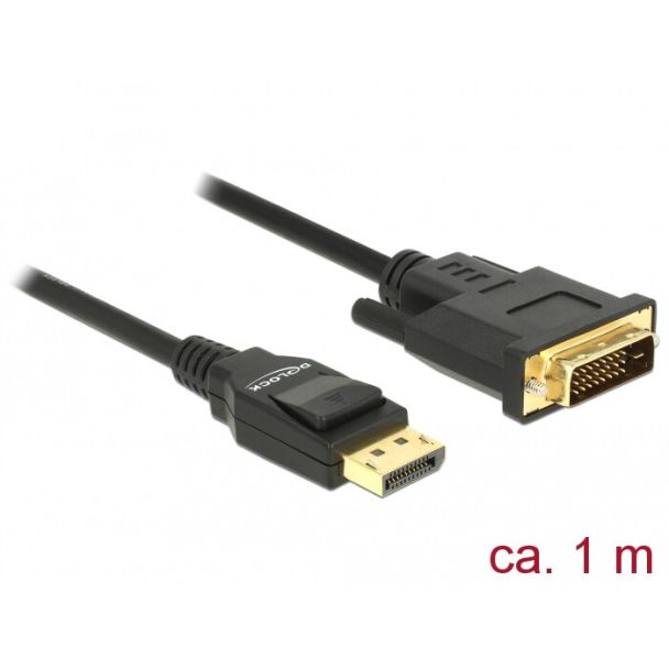 DeLOCK 85312 cavo e adattatore video 1 m DisplayPort DVI-D Nero