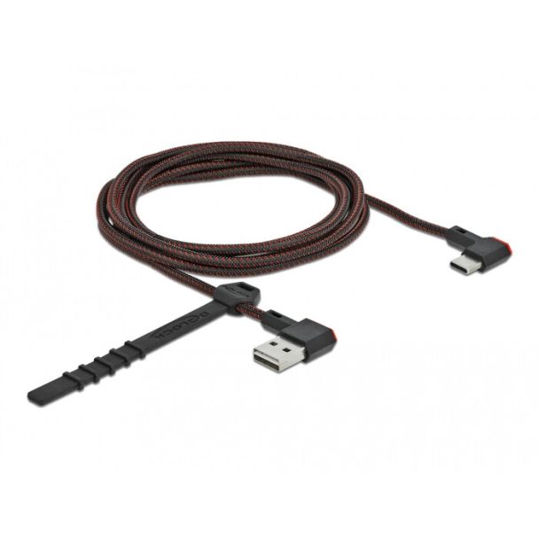 DeLOCK Cavo EASY-USB 2.0 Tipo-A maschio per USB Type-C maschio nero con angolazione sinistra / destra da 2 m