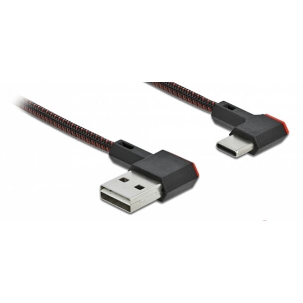 DeLOCK Cavo EASY-USB 2.0 Tipo-A maschio per USB Type-C maschio nero con angolazione sinistra / destra da 2 m