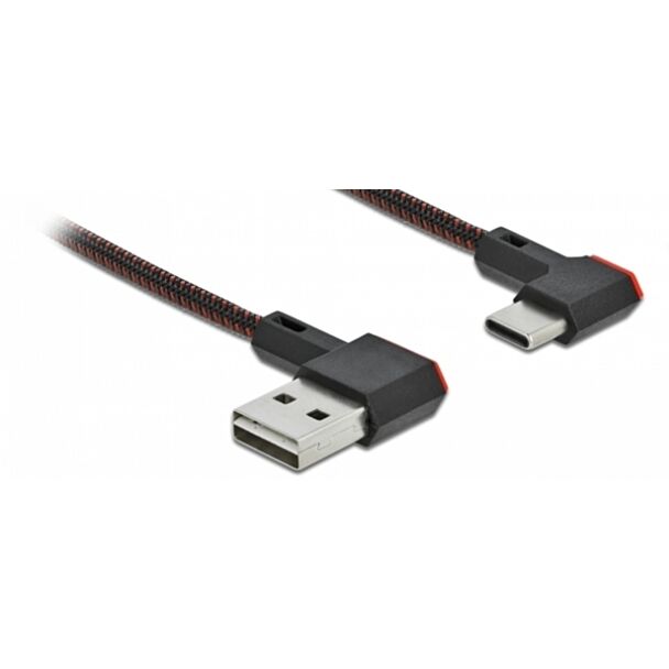 DeLOCK Cavo EASY-USB 2.0 Tipo-A maschio per USB Type-C maschio nero con angolazione sinistra / destra da 0,5 m