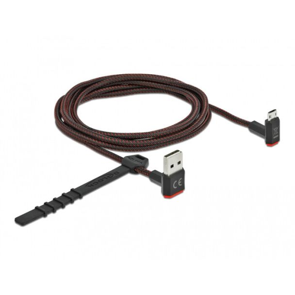 DeLOCK Cavo EASY-USB 2.0 Tipo-A maschio per EASY-USB Tipo Micro-B maschio nero con angolazione alto / basso da 2 m