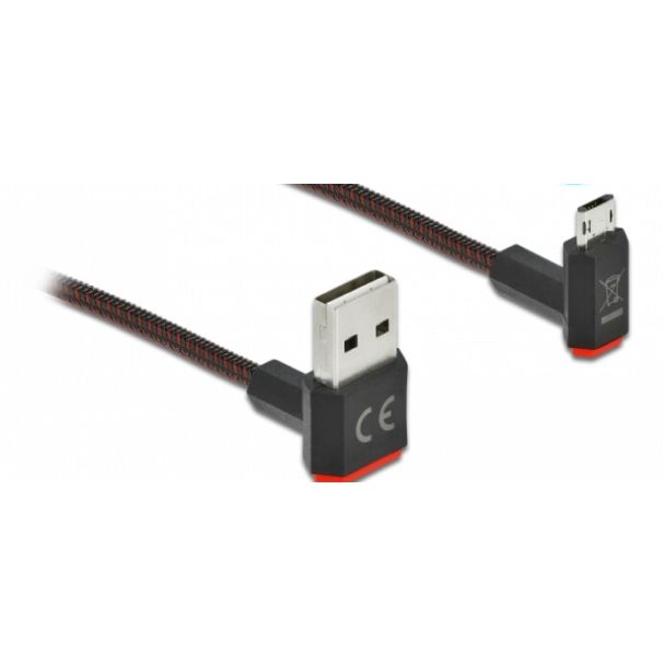 DeLOCK EASY-USB 2.0 Cable Type-A male to EASY-USB Type Micro-B male angled up / down 2 m black