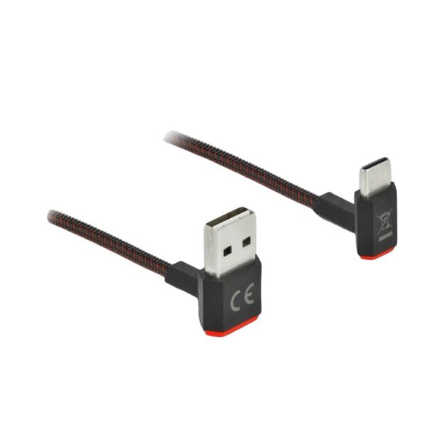 DeLOCK EASY-USB 2.0 Cable Type-A male to EASY-USB Type Micro-B male angled up / down 1.5 m black