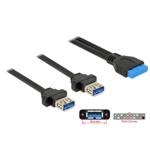 DeLOCK 85244 cavo USB 0,8 m Nero