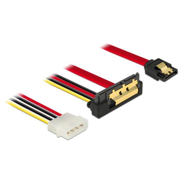 DeLOCK 85231 SATA cable 0.3 m SATA 7-pin + Molex (4-pin) SATA 22-pin Black