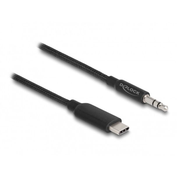 DeLOCK Cavo audio stereo da USB Type-C maschio per jack stereo maschio da 3,5 mm 3 pin da 1 m nero