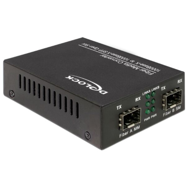 DeLOCK 86203 convertitore multimediale di rete 1000 Mbit/s Nero