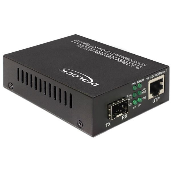 DeLOCK 86180 network media converter 1000 Mbit/s Black