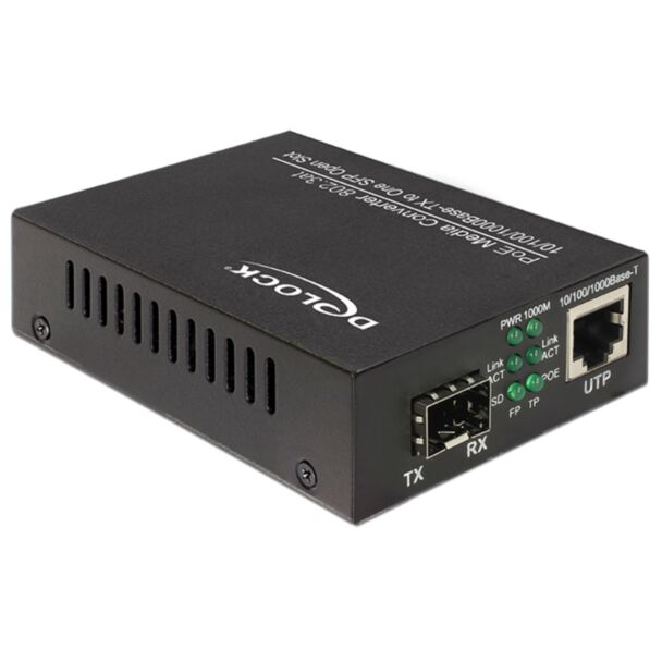 DeLOCK 86180 convertitore multimediale di rete 1000 Mbit/s Nero