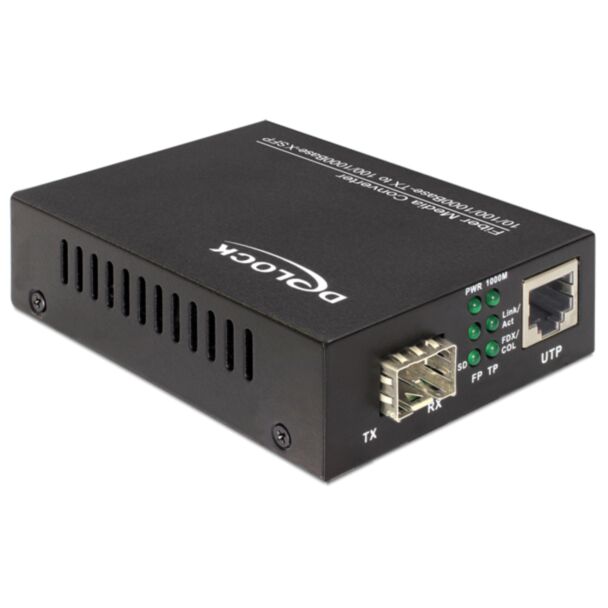 DeLOCK 86110 convertitore multimediale di rete 1000 Mbit/s Nero
