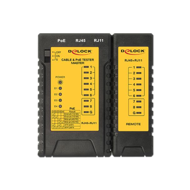 DeLOCK 86107 network cable tester Black, Yellow