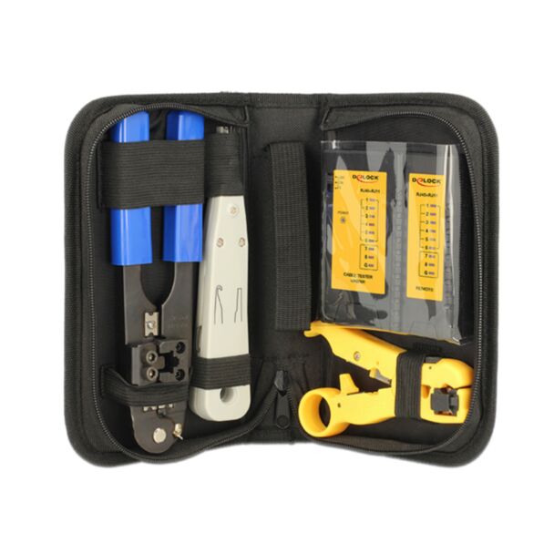 DeLOCK 86105 kit di utensili per la preparazione del cavo Nero, Bianco