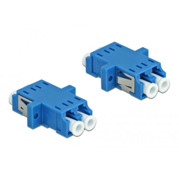 DeLOCK Accoppiatore in fibra ottica LC Duplex femmina per LC Duplex femmina monomodale 2 pezzi blu