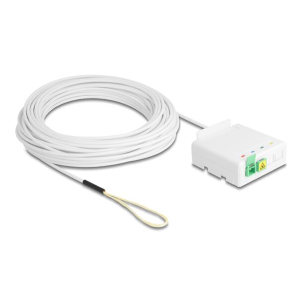DeLOCK Scatola di connessione in fibra ottica 2 x SC/APC Simplex con set di cavi di discesa 40 m