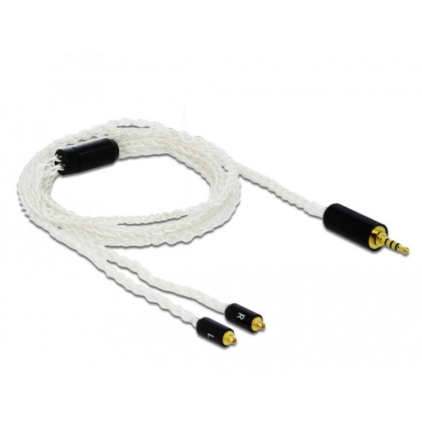 DeLOCK 85848 cavo audio 1,2 m 2.5mm 2x MMCX Bianco
