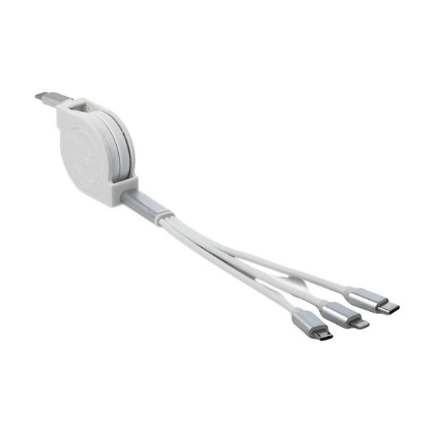 DeLOCK USB Type-C™ 3 in 1 Retractable Charging Cable for Lightning™ / Micro USB / USB Type-C™ white