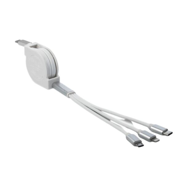 DeLOCK USB Type-C™ 3 in 1 Retractable Charging Cable for Lightning™ / Micro USB / USB Type-C™ white