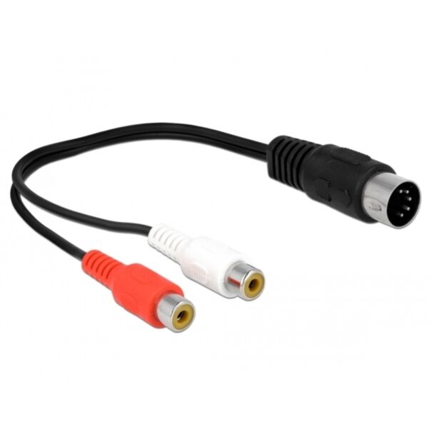 DeLOCK 85835 audio cable 0.2 m DIN (5-pin) 2 x RCA Black