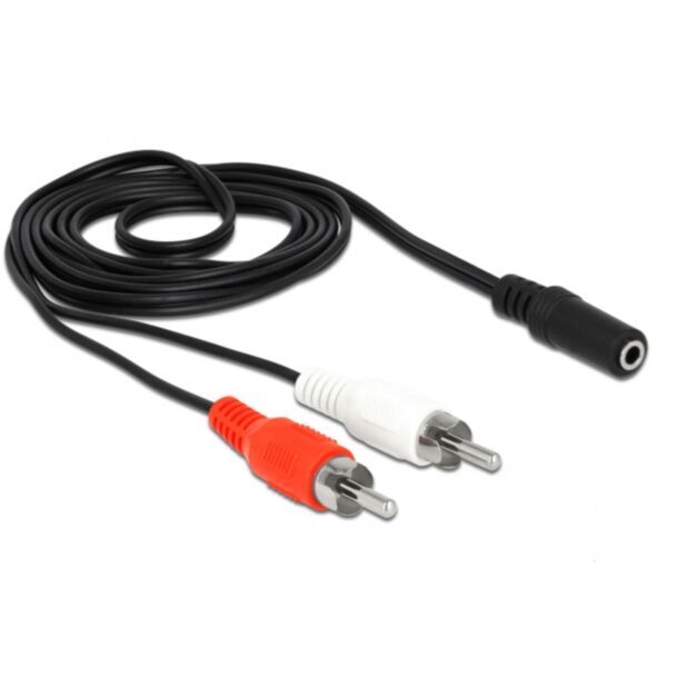 DeLOCK 85808 cavo audio 1,4 m 2 x RCA 3.5mm Nero, Rosso, Bianco