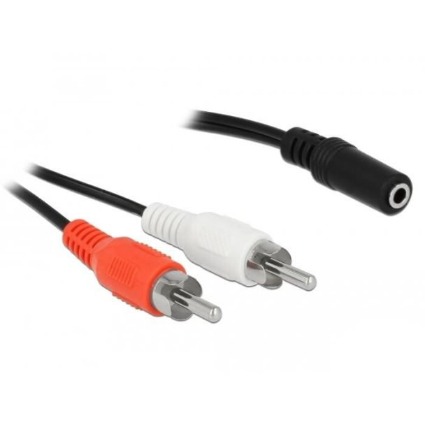 DeLOCK 85808 cavo audio 1,4 m 2 x RCA 3.5mm Nero, Rosso, Bianco