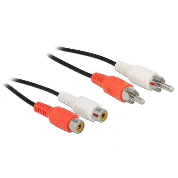 DeLOCK 85807 cavo audio 5 m 2 x RCA Nero, Rosso, Bianco